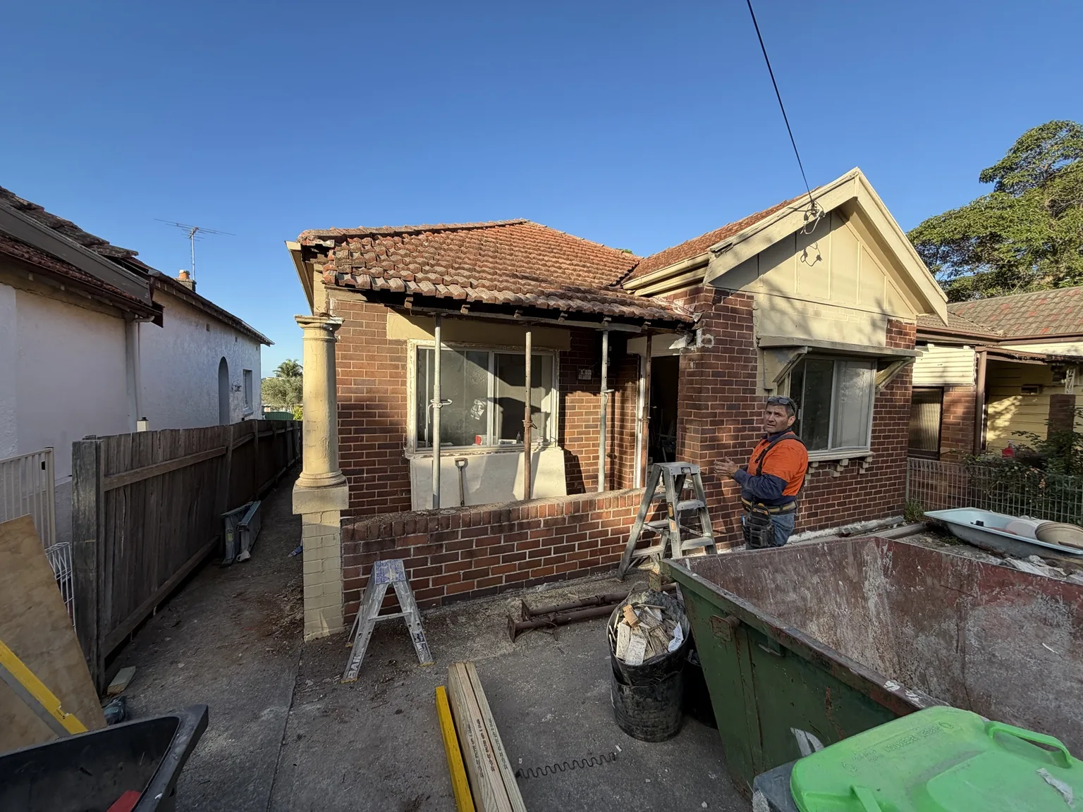 Existing brick home and demolition