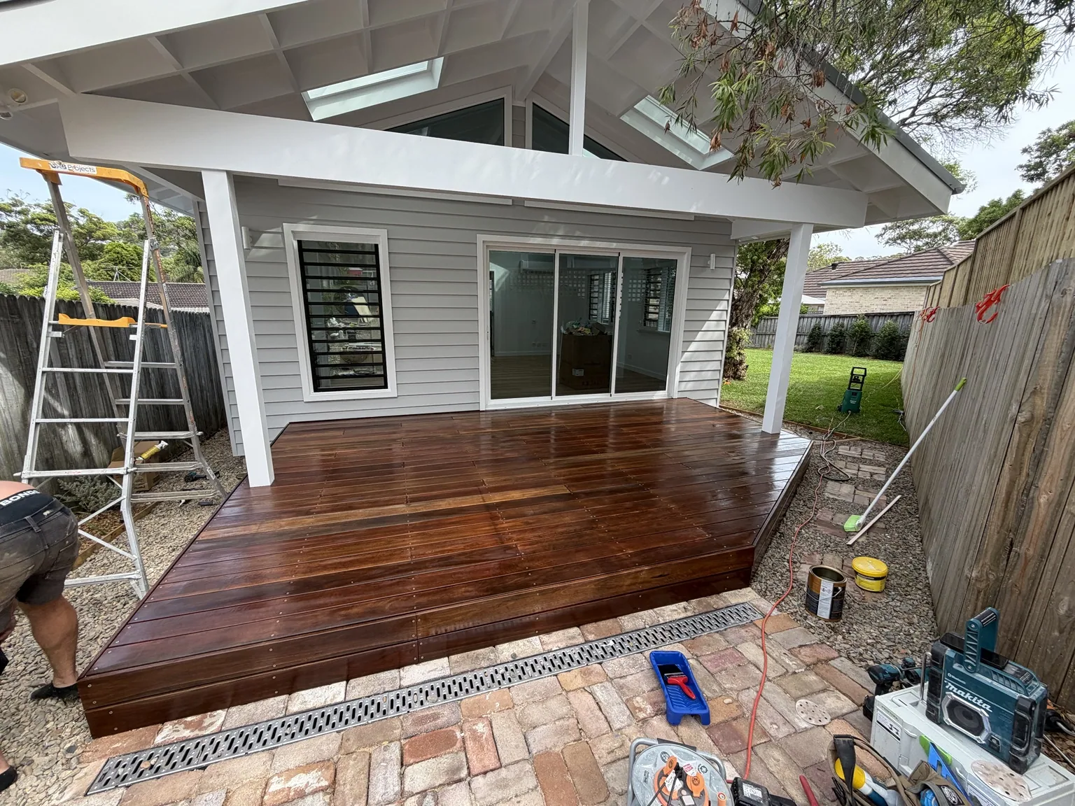 Completed timber deck