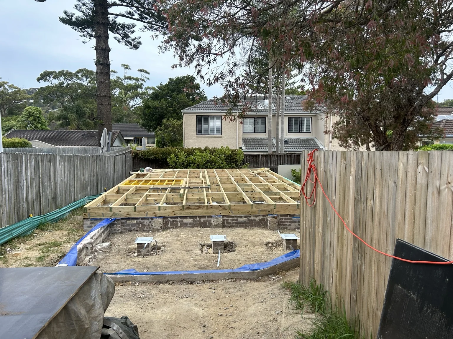 Raised floor framing and subfloor construction